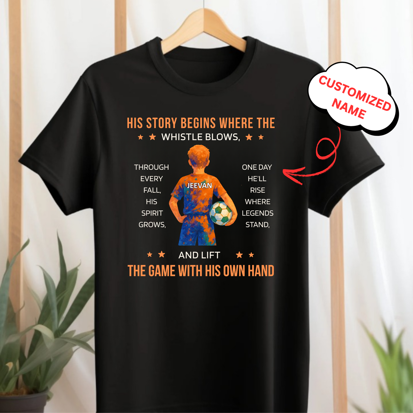 CUSTOMIZED- FOOTBALL SPIRIT PREMIUM KIDS T-SHIRT