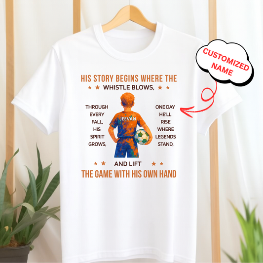 CUSTOMIZED- FOOTBALL SPIRIT PREMIUM KIDS T-SHIRT