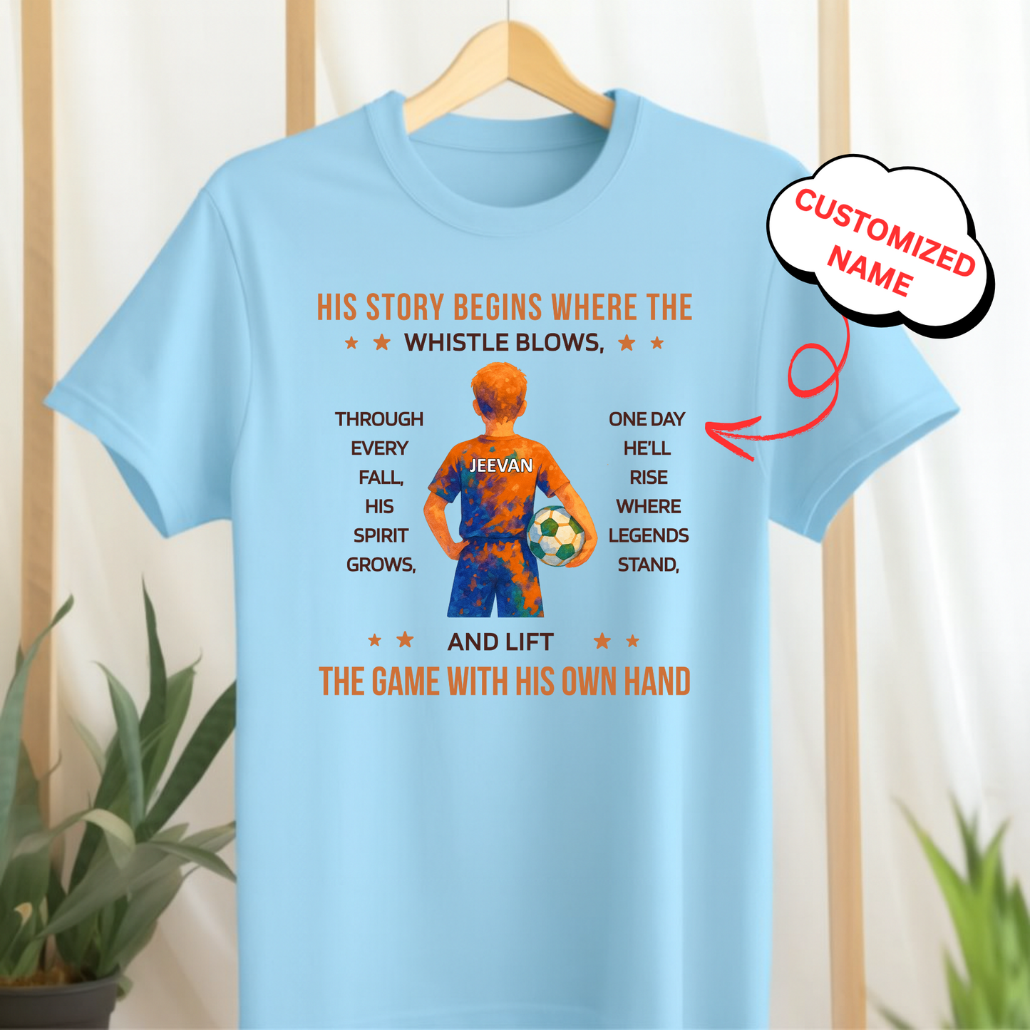 CUSTOMIZED- FOOTBALL SPIRIT PREMIUM KIDS T-SHIRT