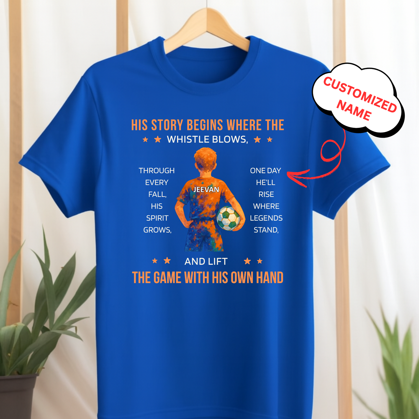 CUSTOMIZED- FOOTBALL SPIRIT PREMIUM KIDS T-SHIRT
