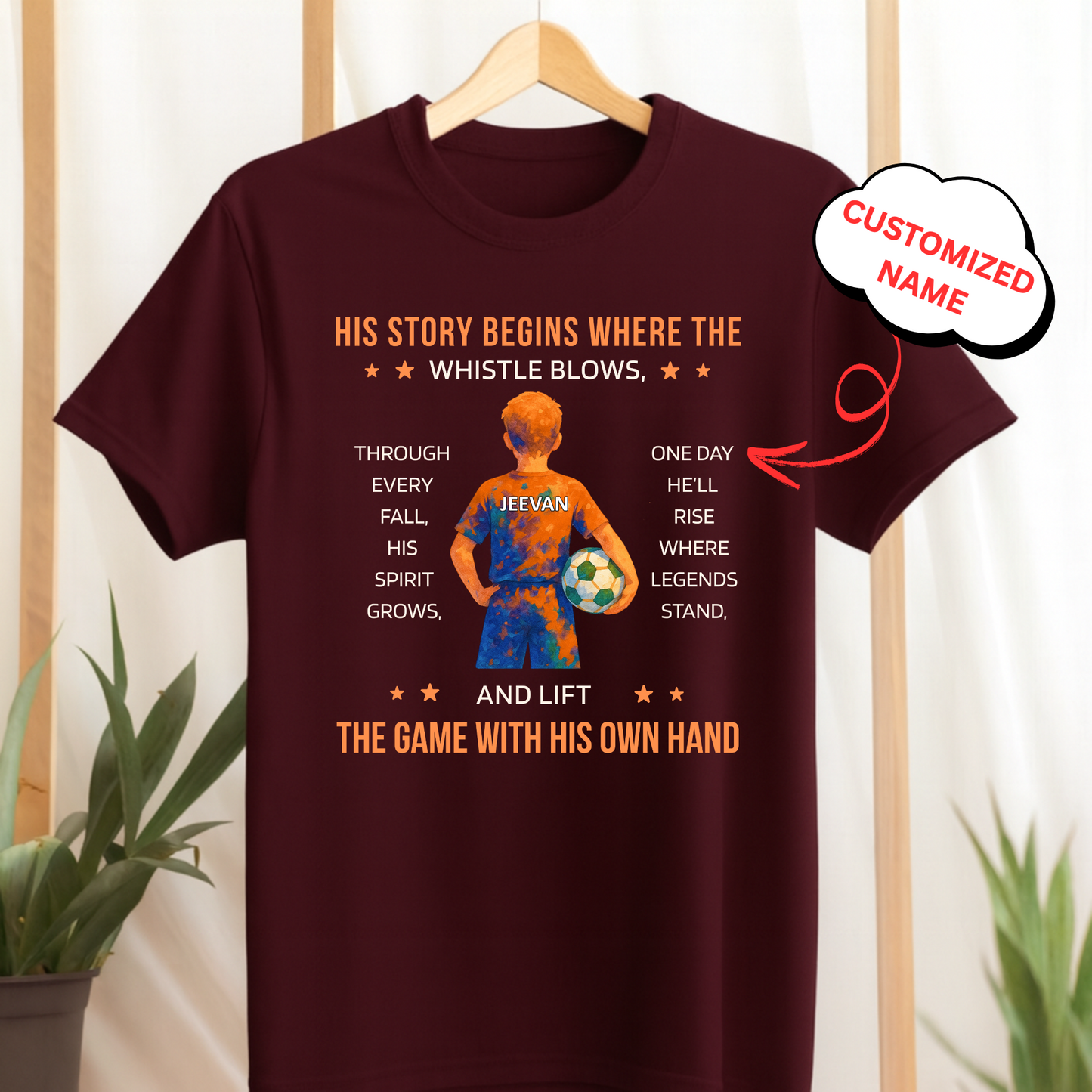 CUSTOMIZED- FOOTBALL SPIRIT PREMIUM KIDS T-SHIRT